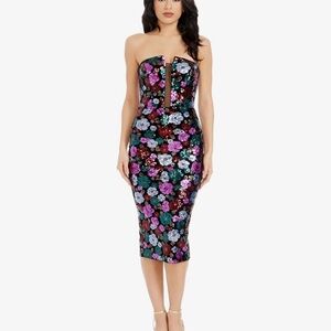 Dress the Population Multicolor Strapless Dress